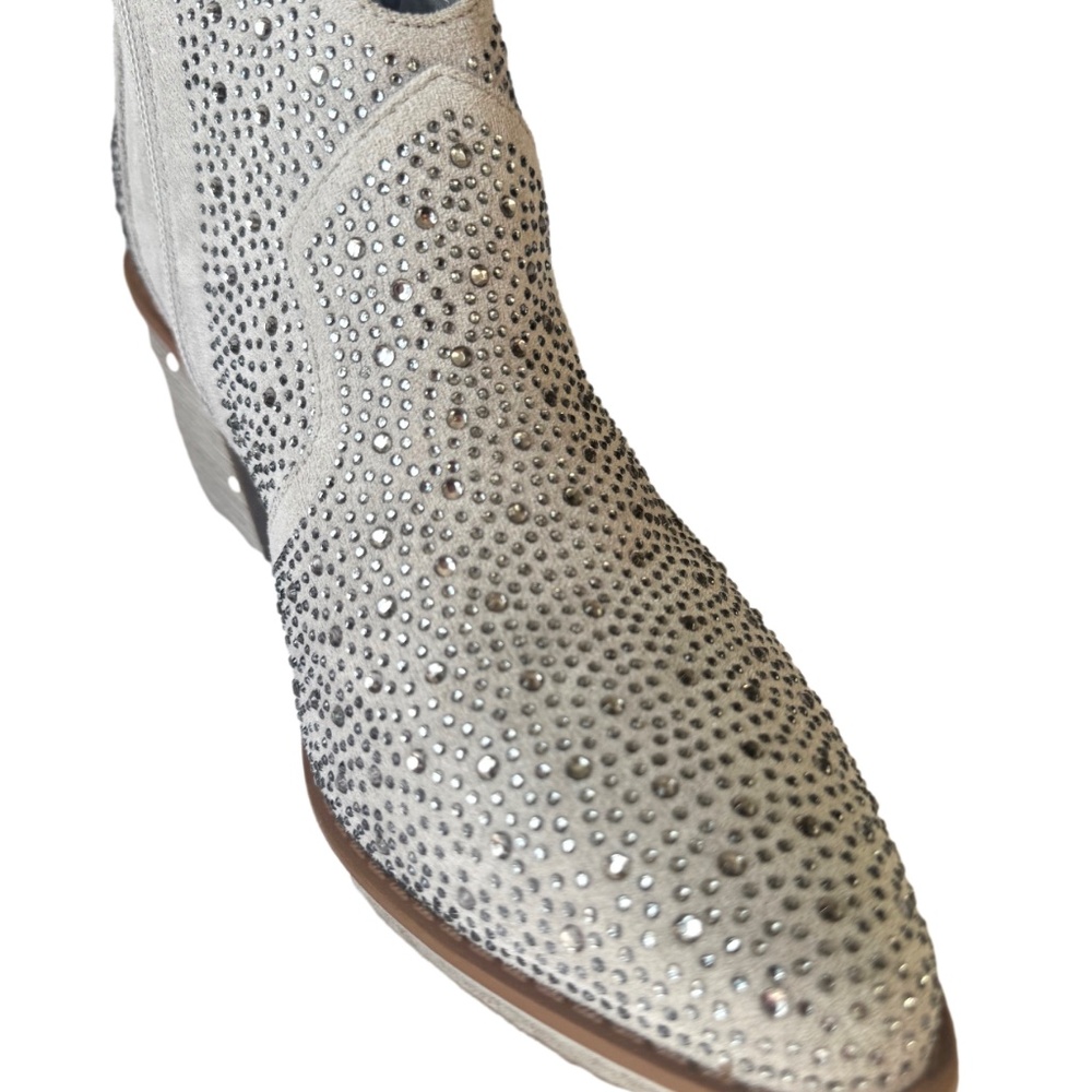 Pierre Dumas Wilder Silver Rhinestone Ankle Boots - Picture 3 of 8